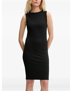 Платье мини без рукавов с логотипом, черный Hugo