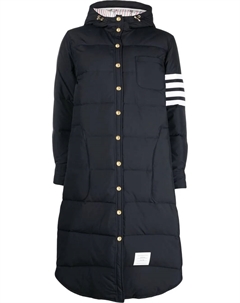 Пуховик с капюшоном и полосками 4-Bar, синий Thom browne