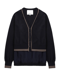 Шерстяной кардиган с V-образным вырезом, синий 3.1 phillip lim