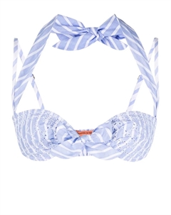 Топ бикини с английской вышивкой, синий Ermanno scervino