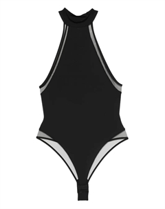 Боди Pure Tentation с воротником-хомутом, черный Maison close