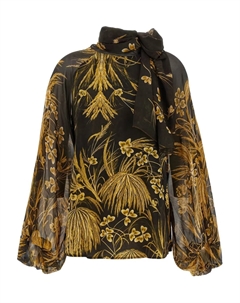 Блузка с цветочным принтом и завязкой на шее, черный F.r.s for restless sleepers