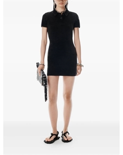 Платье-поло в рубчик, черный Alexander wang