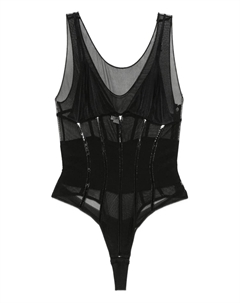 Боди с сетчатыми панелями, черный Elisabetta franchi