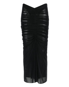 Юбка миди со сборками, черный Mugler