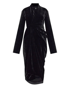 Платье из бархата с драпировкой, черный Rick owens
