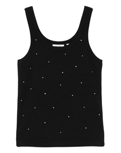 Топ со стразами, черный Sandro