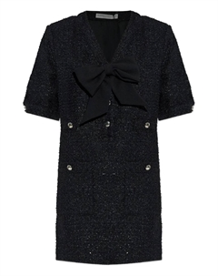 Твидовое платье с бантом, черный Alessandra rich