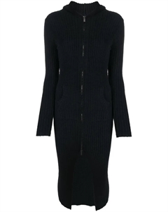 Платье миди в рубчик на молнии, черный Blumarine