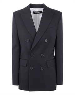 Двубортный шерстяной пиджак, черный Dsquared2