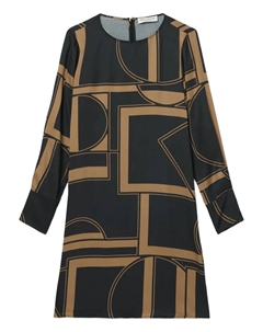 Платье мини с длинными рукавами и геометричным принтом, черный Marc o'polo