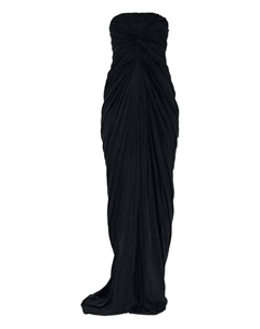 Платье макси без бретелек с драпировкой, черный Rick owens