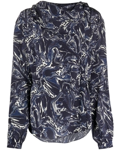 Шелковая блузка Tiphaine с мраморным принтом, синий Isabel marant