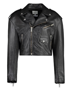 Укороченная байкерская куртка, черный Halfboy