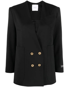 Двубортный пиджак без воротника, черный Patou