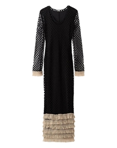 Платье макси с бахромой, черный By malene birger