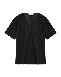 Топ с V-образным вырезом и сборками, черный Marc o'polo