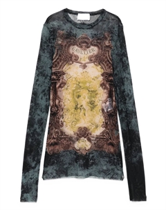 Сетчатая футболка с принтом, черный Jean paul gaultier