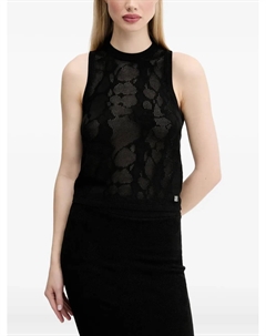 Топ без рукавов с цветочным узором, черный Hugo