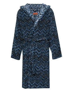 Халат с капюшоном и узором зигзаг, синий Missoni home