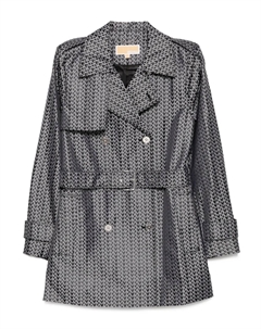 Тренч MK2000 с жаккардовым логотипом, черный Michael kors