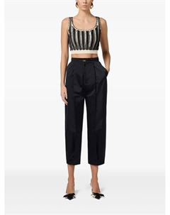 Брюки бойфренды с поясом, черный Elisabetta franchi