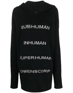 Худи вязки интарсия, черный Rick owens