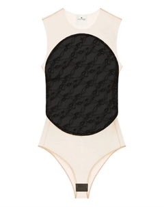Боди с сетчатой вставкой Courrèges, черный Courreges
