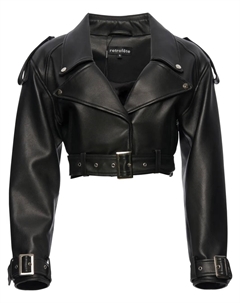 Укороченная байкерская куртка Victoria Retrofete, черный