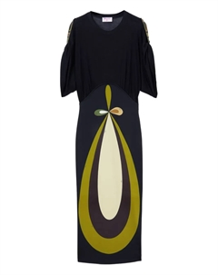 Платье макси с графическим принтом, черный Pucci