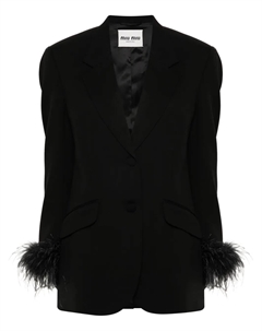 Блейзер с перьями, черный Miu miu