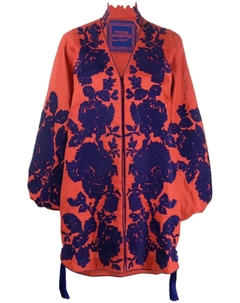 Платье-трапеция с цветочной вышивкой, синий Yuliya magdych