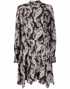 Шелковое платье с принтом пейсли, черный Isabel marant