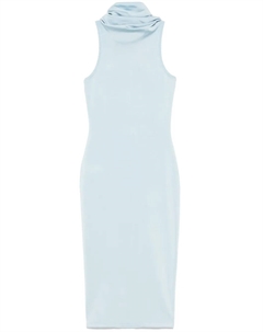 Облегающее платье миди с капюшоном, синий Alaia