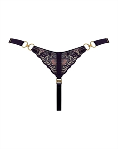 Трусики-стринги Amela с цветочным кружевом на бретельках, фиолетовый Bordelle