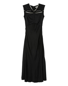 Платье макси с кристаллами, черный Sandro