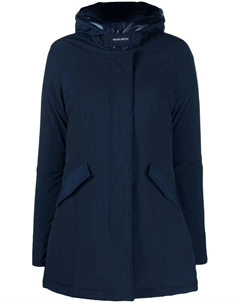 Пуховик с капюшоном, синий Woolrich