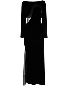 Бархатное платье с сетчатыми вставками, черный Tom ford