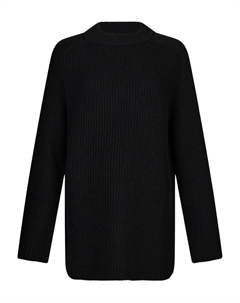 Ребристый свитер с воротником-стойкой, черный Liu jo