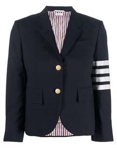 Однобортный блейзер с полосками 4-Bar, синий Thom browne