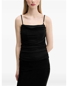 Драпированный топ на тонких бретельках, черный Hugo