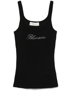 Топ с логотипом из страз, черный Blumarine