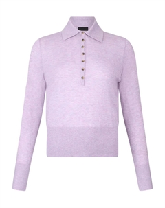 Рубашка-поло из хлопка и кашемира, фиолетовый Liu jo