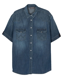 Джинсовая рубашка с короткими рукавами, синий Lorena antoniazzi