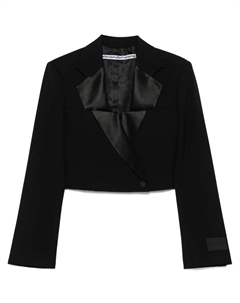 Укороченный двубортный пиджак, черный Alexander wang