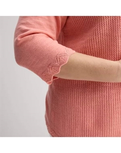 Кардиган с ажурной вязкой и открытой полочкой больших размеров, цвет smooth peach Croft & barrow