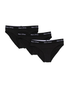 Комплект из трех трусов-брифов с логотипом, черный Marc o'polo