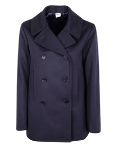 Двубортное шерстяное пальто, синий Aspesi