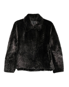 Укороченное пальто из овчины, черный Manzoni 24