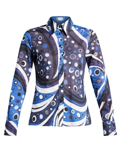 Рубашка с принтом, синий Pucci